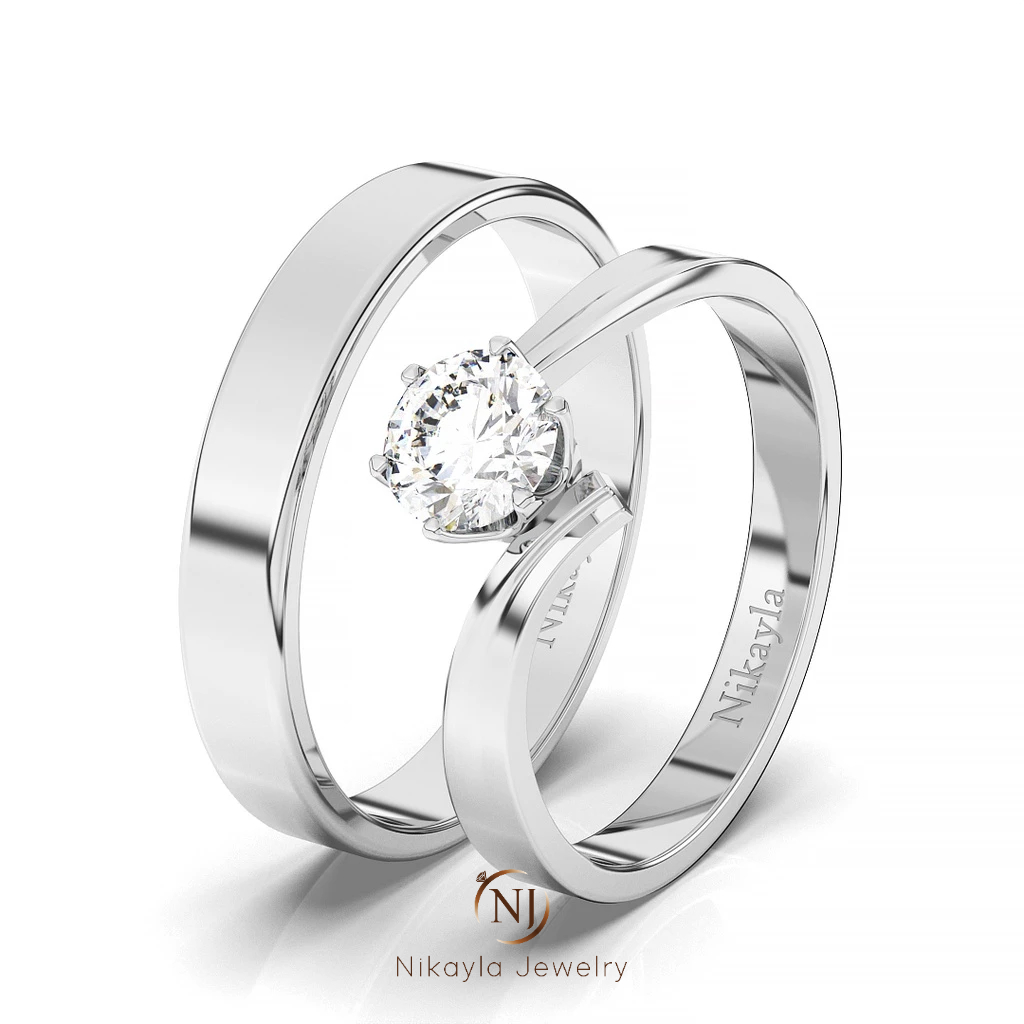 Nikayla Jewelry - Cincin Couple Emas Perak Sweetly D