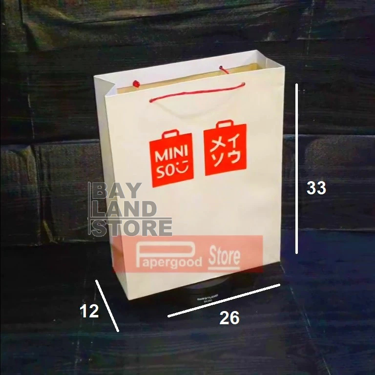 

Paper bag Miniso putih Medium 33 x 26 x 12