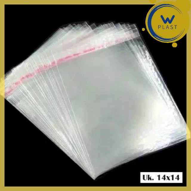 

OPP ( 14x14 ) --- 100 pcs @Pack | kantong plastik bening + seal perekat lem snack roti aksesoris kue undangan kotak ekonomis murah termurah kuat 14 Pack