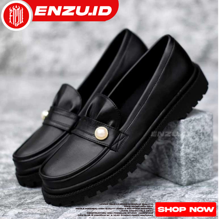 Sepatu Loafer Wanita Kulit Sintetis Formal