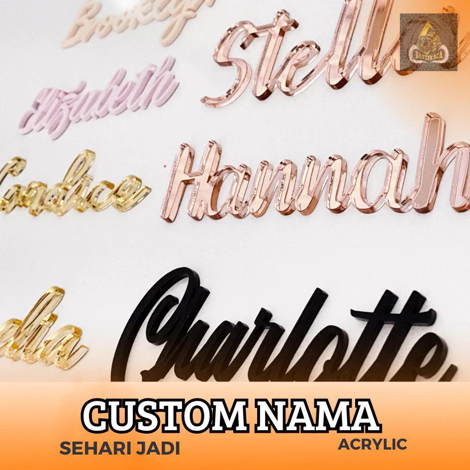 

Custom Nama Acrylic / Custom 15 x 5 cm akrilik/custom nama murah