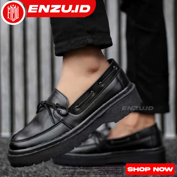 Sepatu Loafers Slop Pria Formal Hak Tinggi 5 Cm