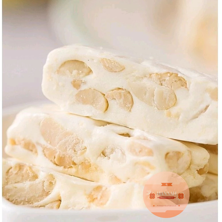 

Milk Nougat Almond 80 Gram Premium Quality - Permen Milk Nougat Susu Kue Nougat Cemilan Sehat Dijamin HALAL