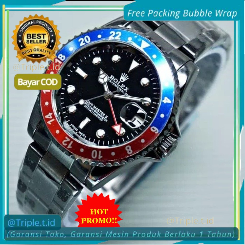 GMT II Automatic, Jam Tangan Rolex Otomatis / Jam Rolex Automatic free Box
