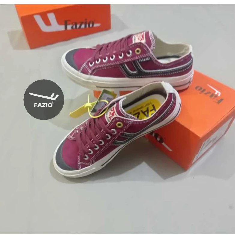 Fazio - Sepatu Unisex Clasic Low Maroon Sneakers Pria Wanita