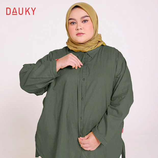 Dauky Atasan Tunik Kemeja Wanita M Tunic Basic Katun Paris Big Size