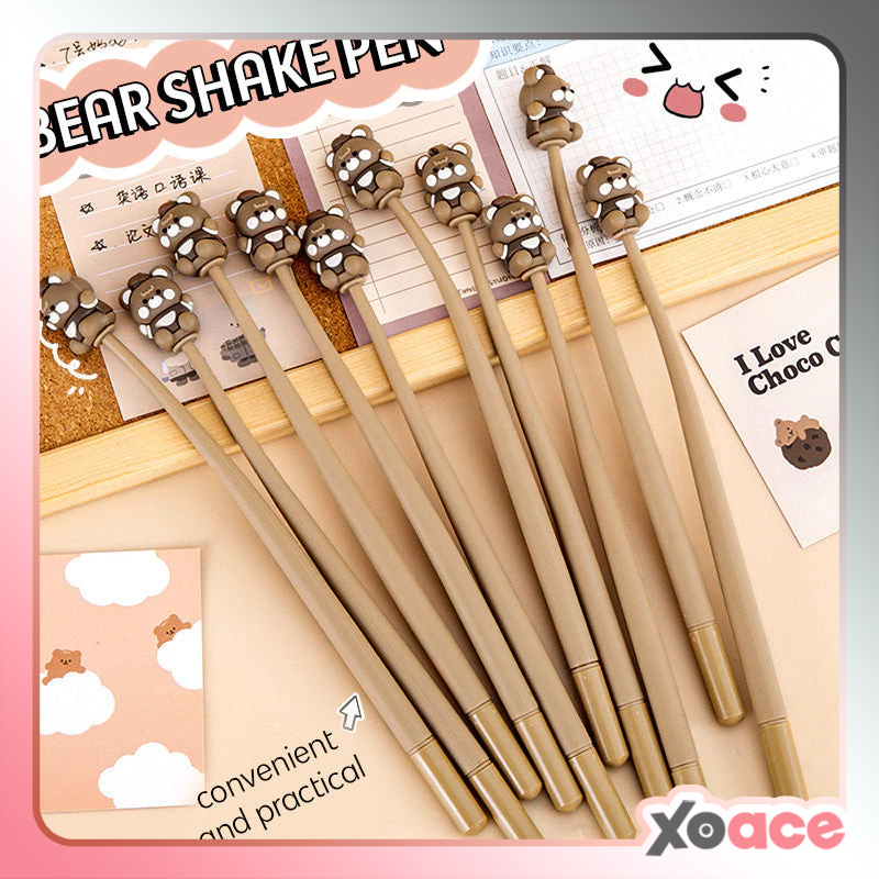 

Pulpen Doodle Head Shake Gel Pen Goyang Lentur Elastis Bolpen Beruang Lucu DCA2210