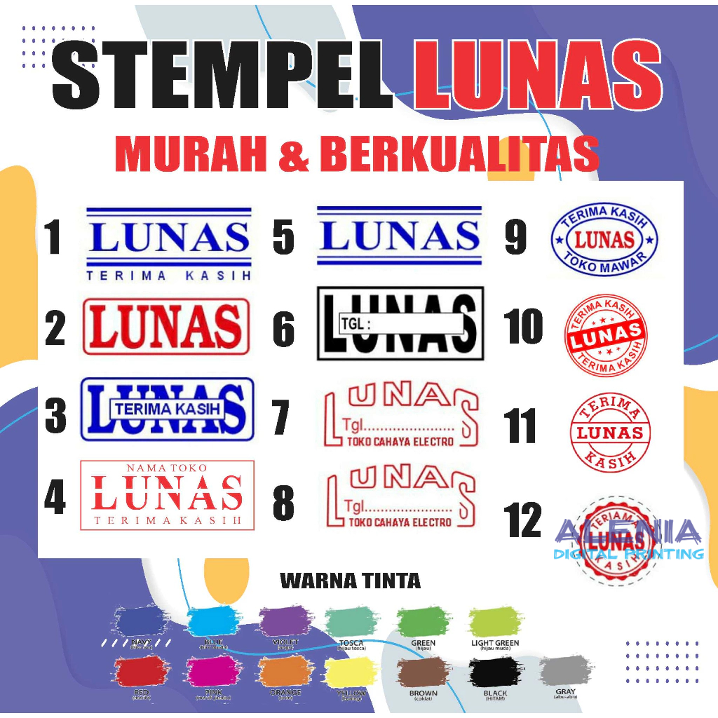 

Stempel LUNAS Otomatis Custom Nama Toko