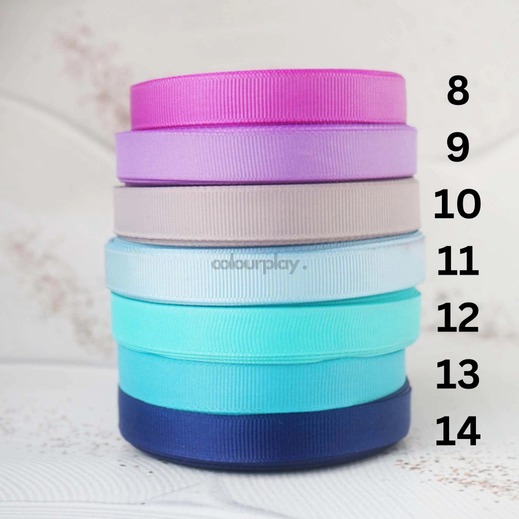 

Bahan Pita DIY/Craft/Kado - Gross Grain 1/2 inch per meter Variasi Biru [Colourplay]