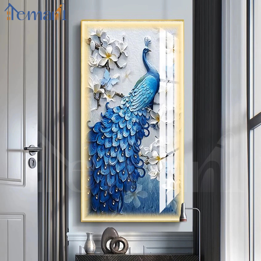 Lampu Lukisan Dinding Modern Minimalis Ruang Tamu Lampu hiasan dinding Lampu dinding remote Merak de