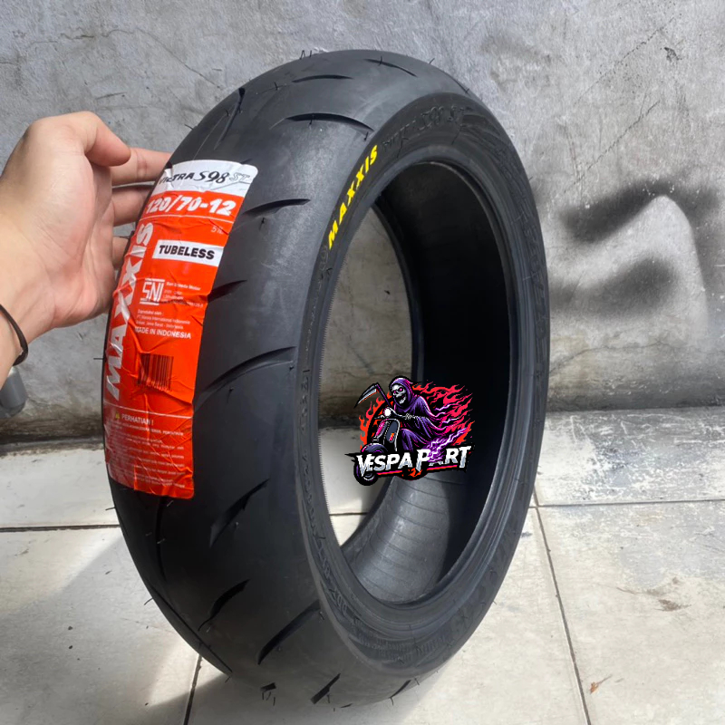BAN MAXXIS VICTRA TUBLES RING 12 VESPA MATIC & KLASIK SCOOPY 120/70-12 VESPA GTS LX SPRINT PRIMAVERA