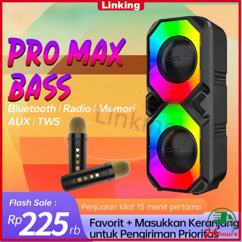 【COD】Speaker Bluetooth Karaoke Besar Super Bass Polytron Portable 8 inch Advance Wireless 2 Mic 100%
