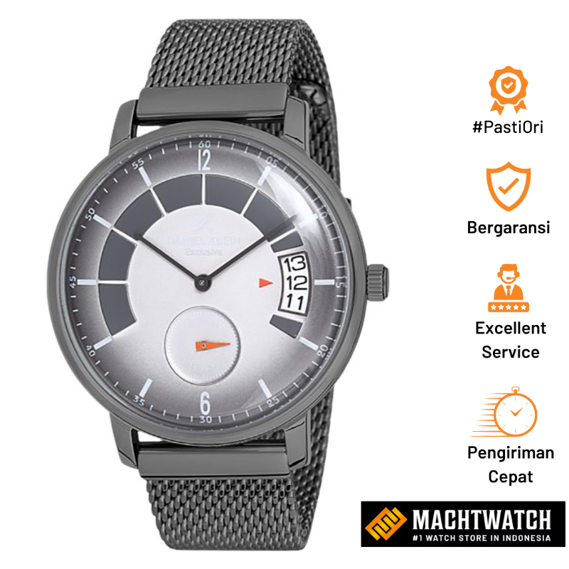 Jam Tangan Pria Daniel Klein Exclusive DK12143-5 Men Grey Dial Grey Mesh Strap