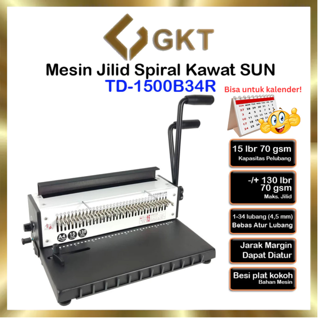 

Mesin Jilid Spiral Kawat A4 T9520R - GKT TD-1231 (Bahan Mesin Logam Besi) GK-Tech