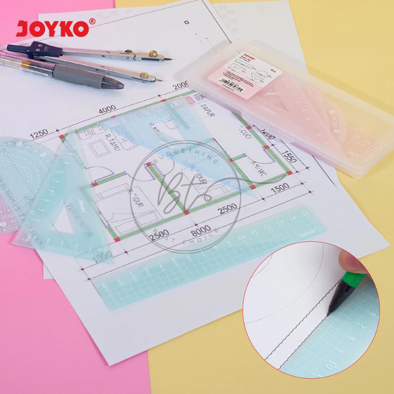 

[B314] PERSET Ruler Penggaris Joyko RL-PS3 1 Set 4 Pcs