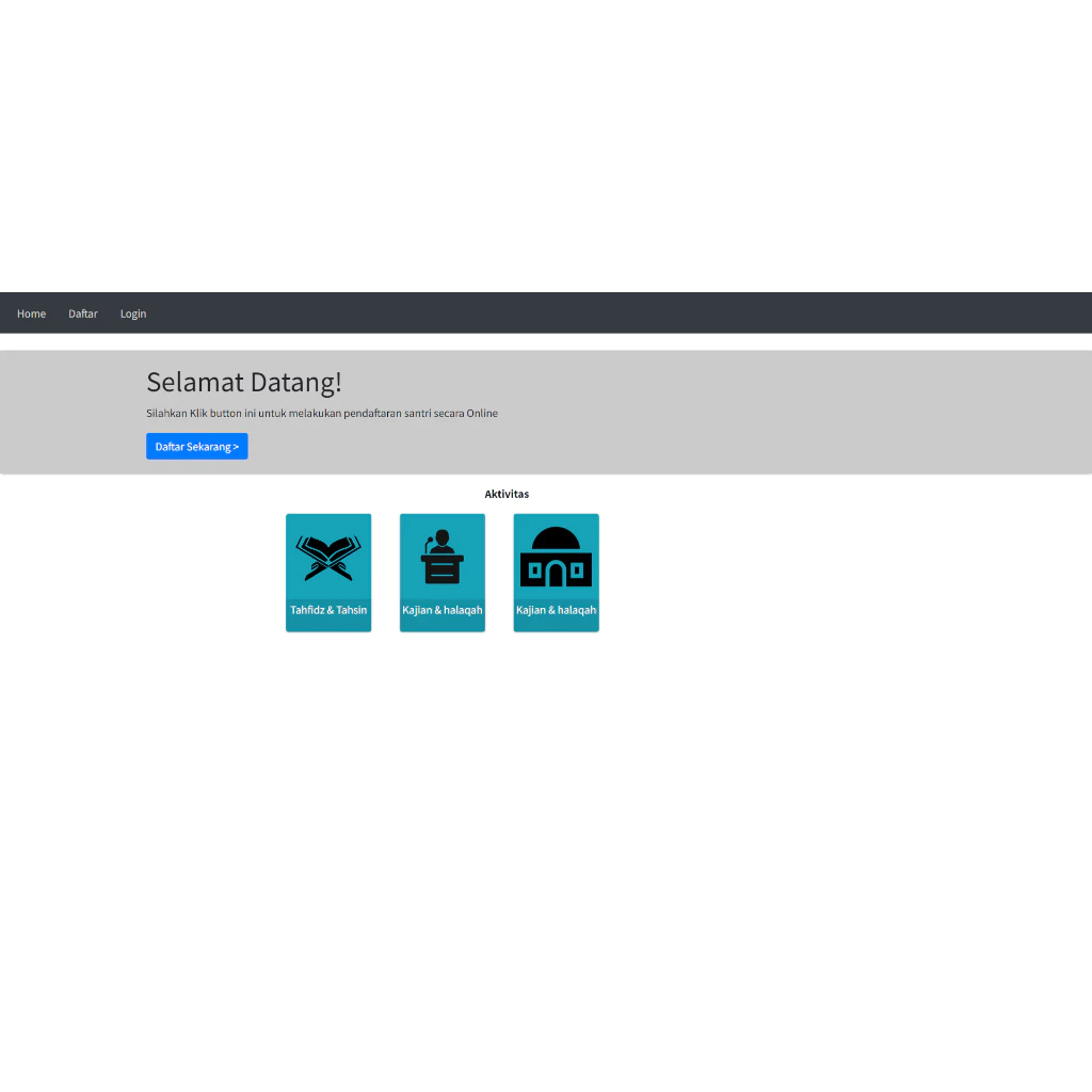 Source Code Laravel Penerimaan Santri Baru