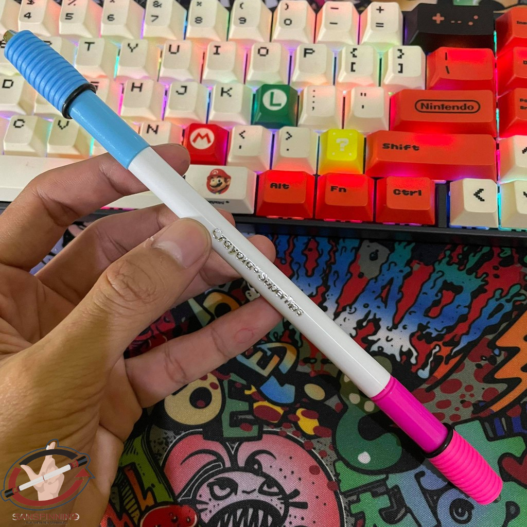 Pen Spinning Menowa FC Mode Whit Sailor dibuat dengan bahan origina sailor grip dan crayola  berat 1