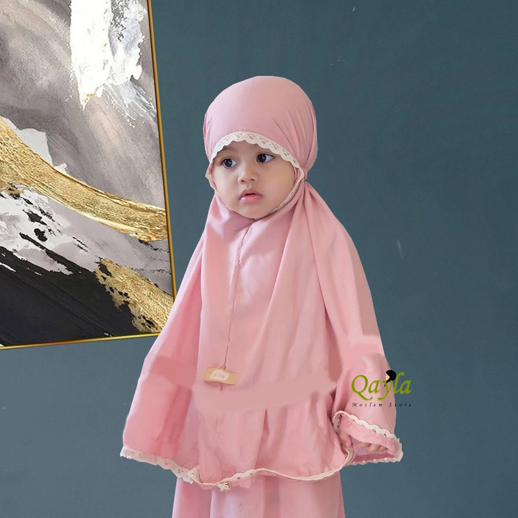 MUKENA ANAK PEREMPUAN UMUR 2 - 3 TAHUN - MUKENAH ANAK RAYON POLOS MURAH