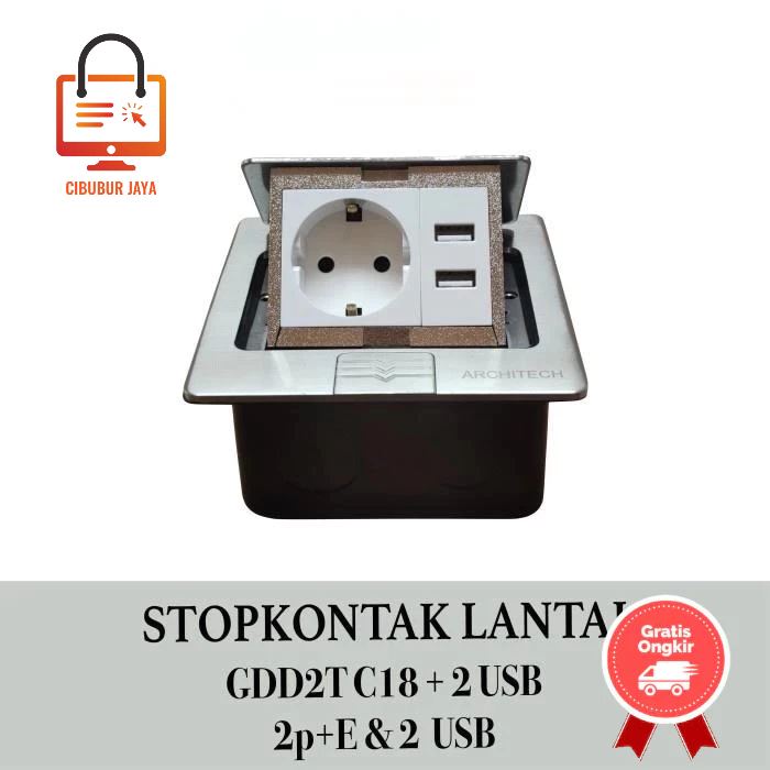 CIBUBUR JAYA STOPKONTAK LANTAI COLOKAN STOPKONTAK USB GDD2T-C18+USB CIBUBUR JAYA