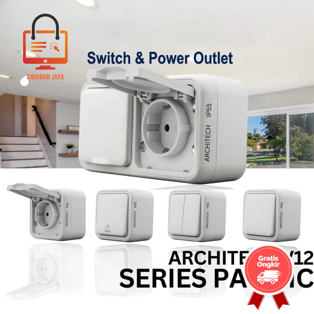 CIBUBUR JAYA SAKLAR  STOPKONTAK OUTDOOR WATERPROOF V12 SERIES PACIFIC / OUTBOW / SAKLAR V12 SOCKETS 