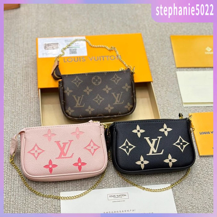 New Louis Vuitton LVMini pochette pink mahjong chain women's classic fashion shoulder bag crossbody 