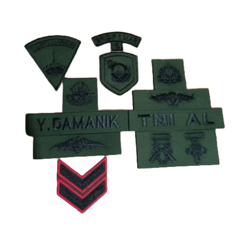 bordir atribut seragam TNI al pake mika