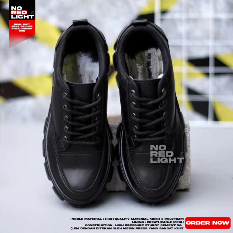 Sepatu Oxford Hak Tinggi Formal Casual Tali Hitam Pria Wanita