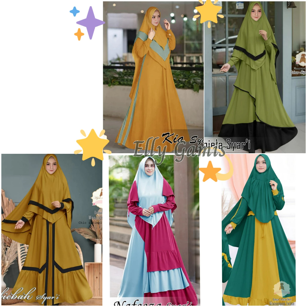 Gamis Syar'i Jumbo XL-XXXL LD 110-130 Kia Jersey Moscrepe Big size Polos Premium