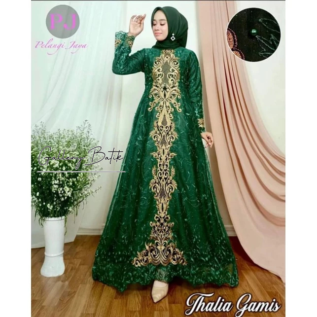 Gamis bordir pesta Thalia/ GAMIS THALIA BY PELANGI JAYA/ GAMIS BORDIR PREMIUM