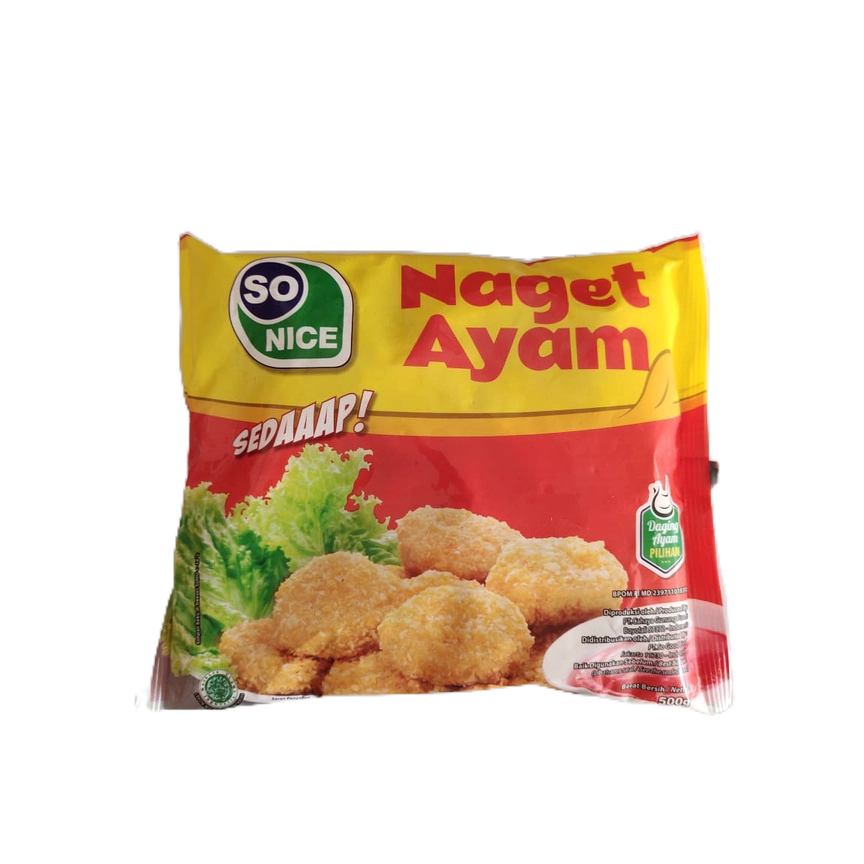 

So Nice Sedap Nugget 500 gr - FROZEN FOOD BERKAH DAN HALAL - FROZEN FOOD HALAL