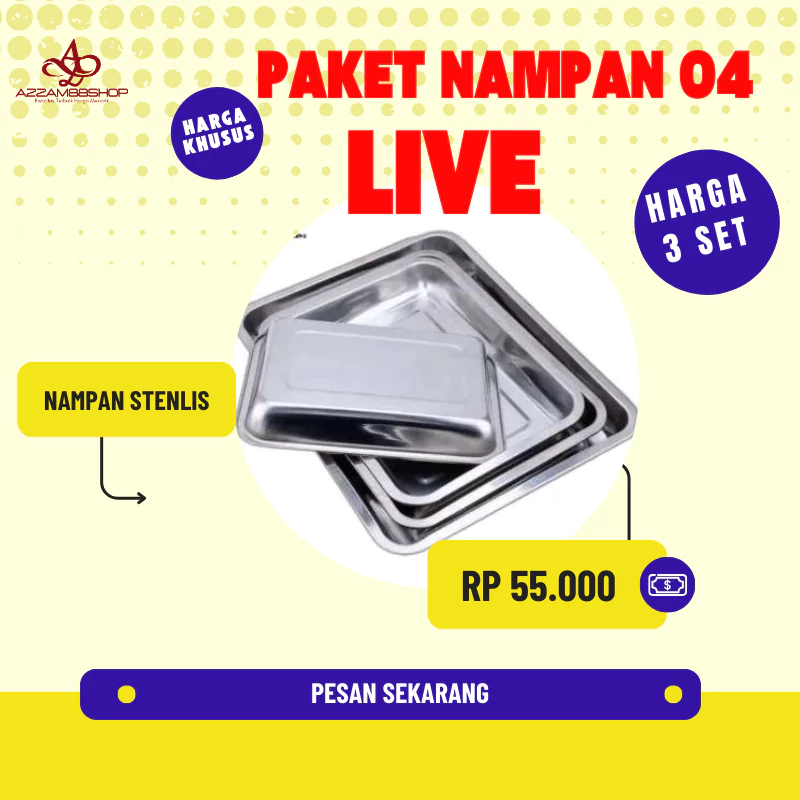 3 pcs Nampan Stainless Ukuran Jumbo