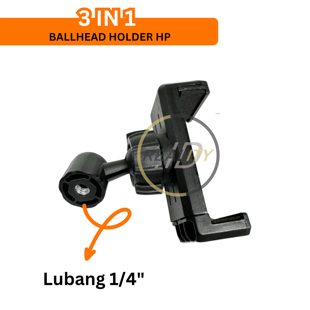 HOLDER BALLHEAD TRIPOD HP HORIZONTAL VERTIKAL 360 MULTIFUNGSI