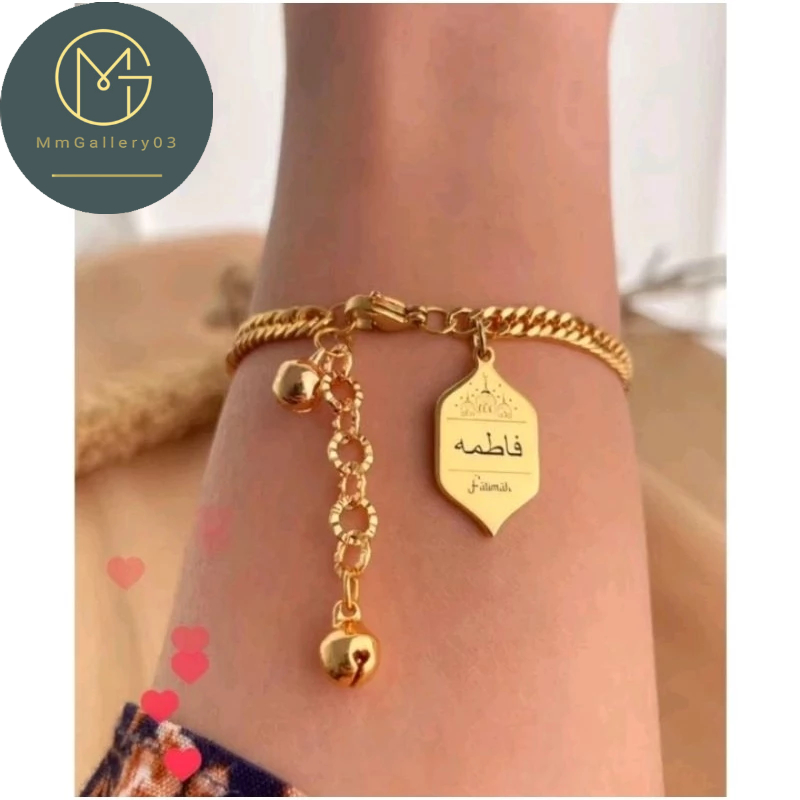 Gelang arabian/Gelang arab nama custom lapis emas titanium anti karat/Gelang /Gelang nama lapis emas