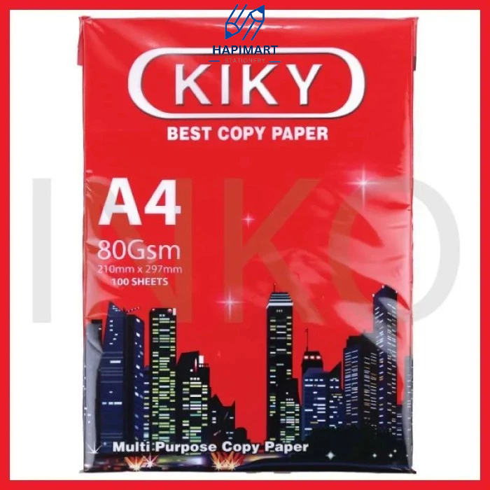 

KERTAS HVS KIKY HVS PAPER/Kiky Copy Paper Kertas Print Fotocopy 100 Lembar - A4 80 GSM