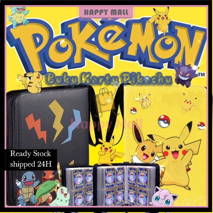 【Harga-Minimum】COD Buku Album Holder 400 Kartu Game Pokemon EX GX Bahan PU Waterproof Dengan Resleti