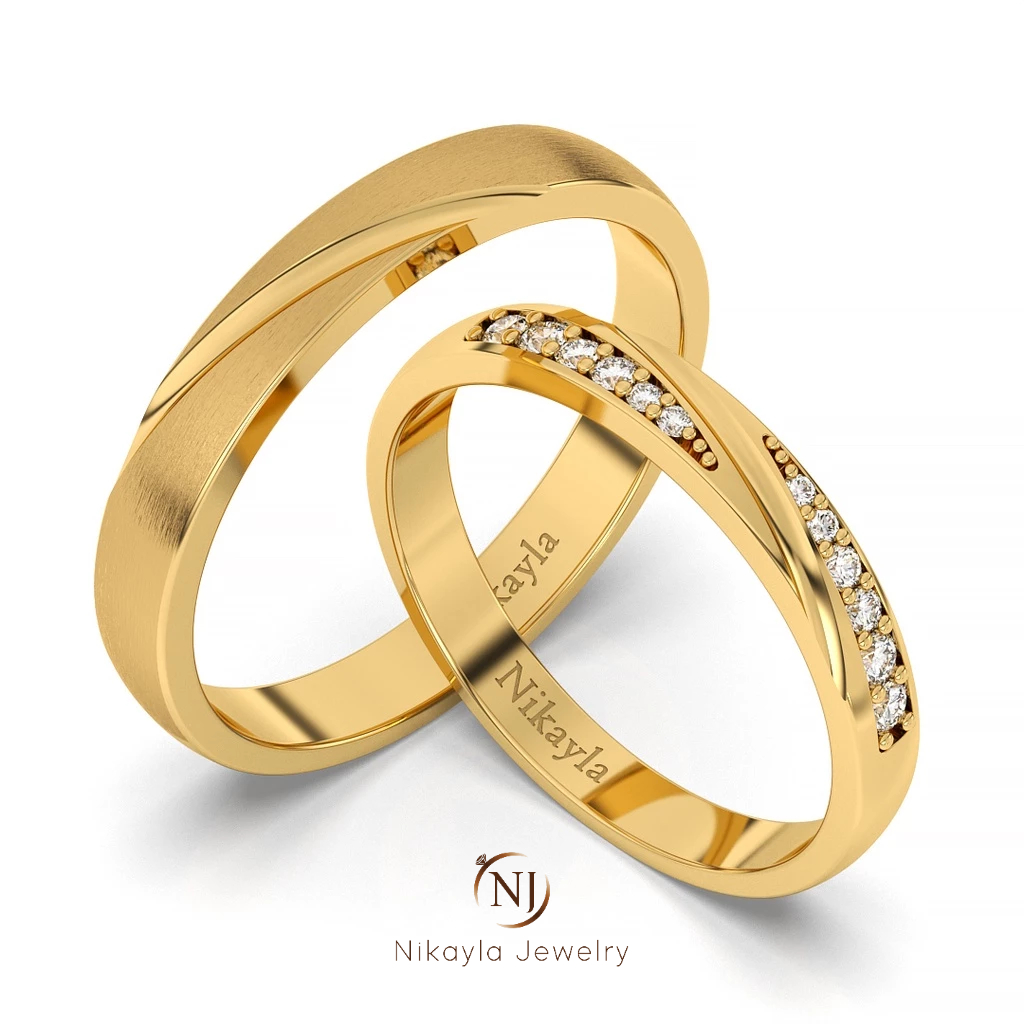 Nikayla Jewelry - Cincin Couple 18 K Emas Murni