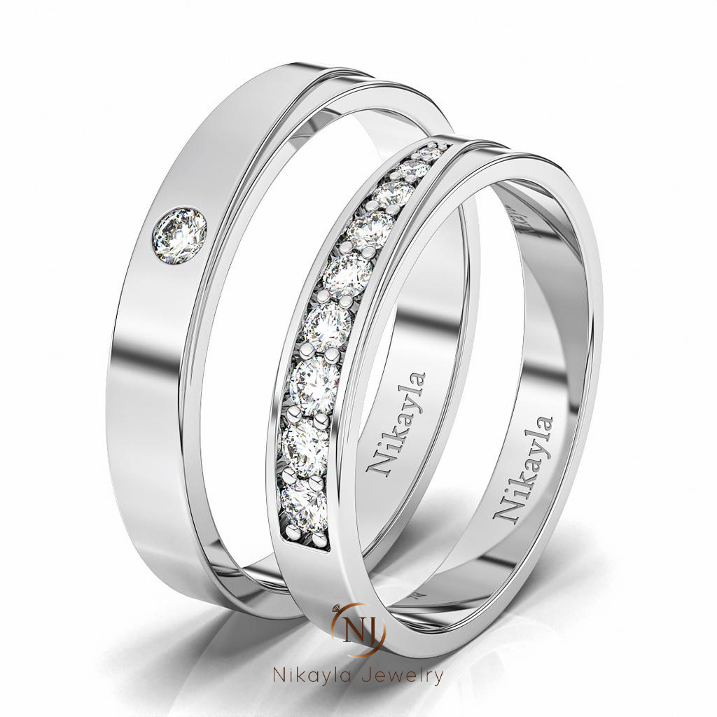 Nikayla Jewelry - Couple Cincin Tunangan Nikah Emas 18 K