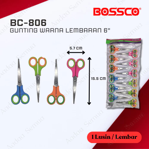

Gunting Kertas Warna BOSSCO Besar 6 Inci / Pemotong Kertas Warna BOSSCO Kecil Besar 6 Inci Berkualitas(Pcs)