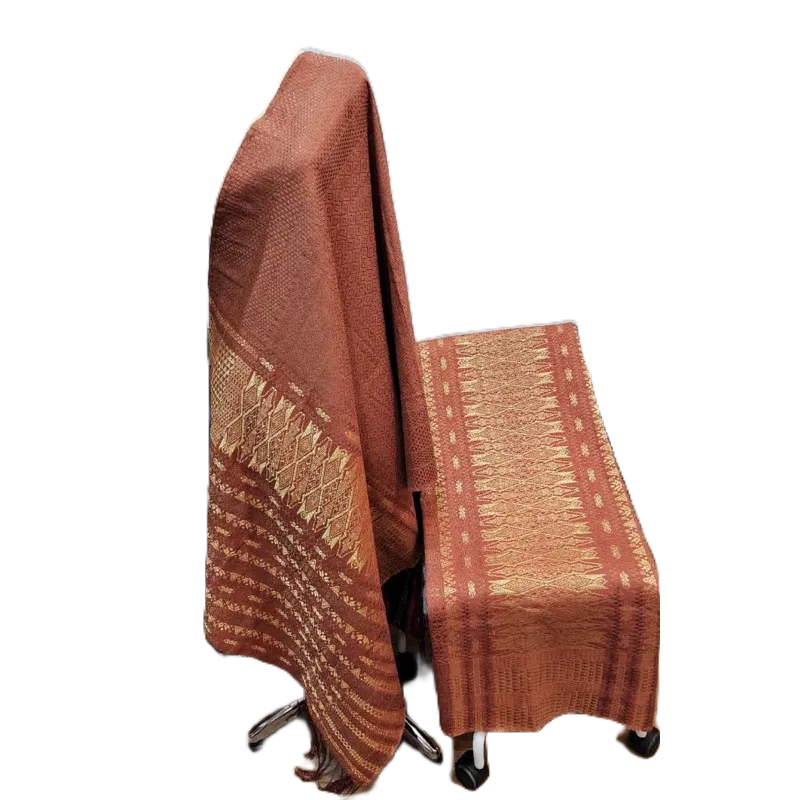 Songket Tumtuman Tanpa Sambungan Motif Terbaru Warna Teracota Gold Kombinasi