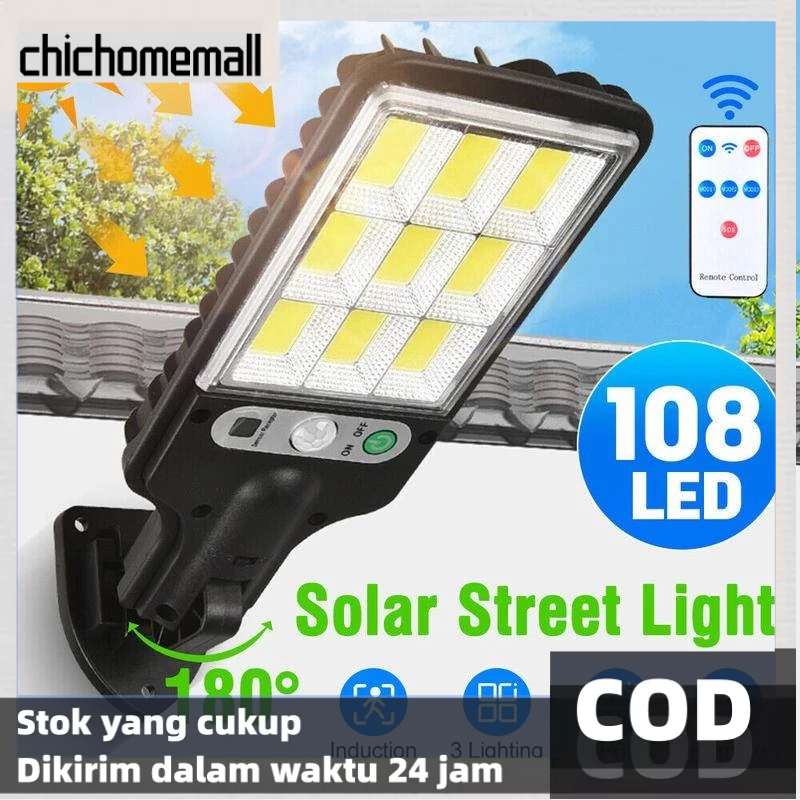 [COD] 24h 3 Modes Solar LED Tenaga Surya Lampu Dinding Tahan Air Outdoor Taman Lampu Tembok Outdoor 