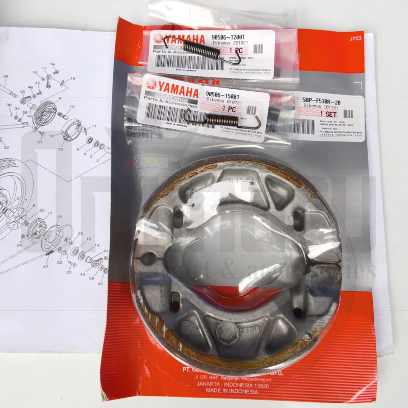 PER KAMPAS REM BELAKANG BRAKE SHOE RXKING RXZ YT RXS SCORPIO ORIGINAL 5BP-F530K-20 90506-12001 90506