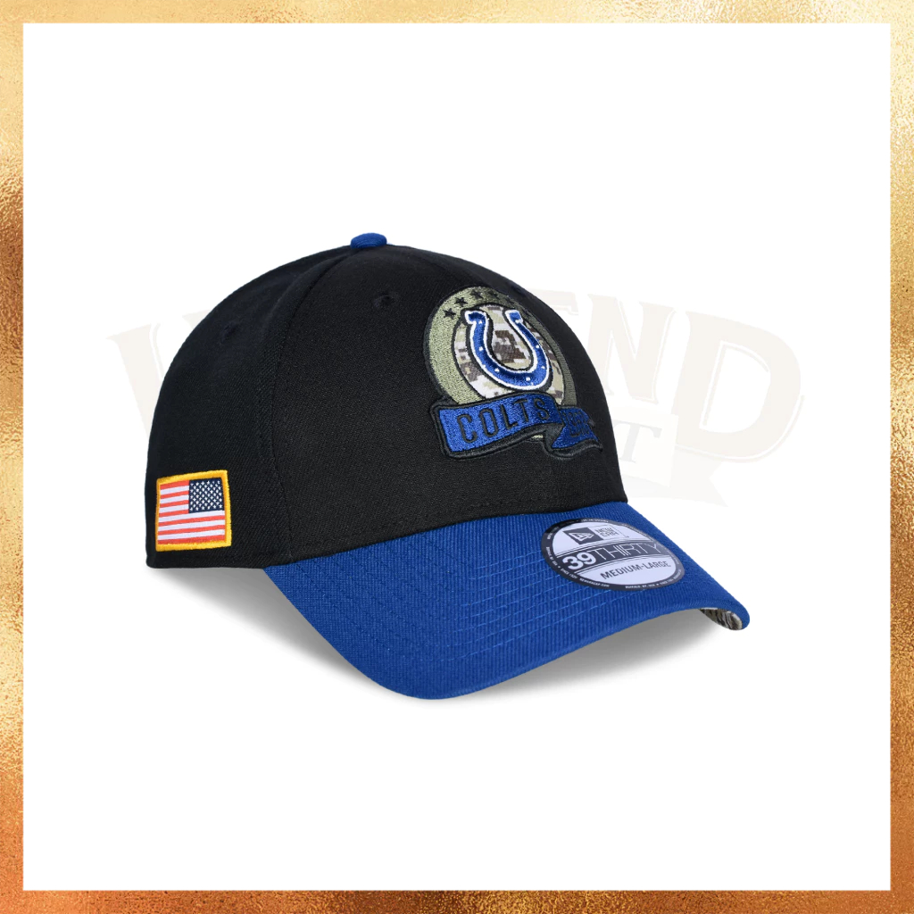 Topi New Era Indianapolis Colts Salute for Army Patch 39THIRTY Hat Original