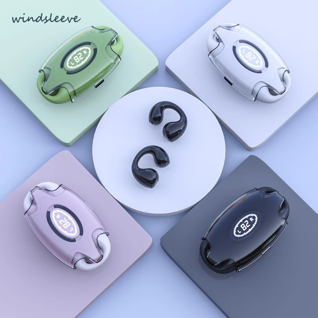 TWS E88 Earphone Bluetooth Open Ear Bluetooth 5.3 Full Bass Stereo Touch Sports Music noise reductio