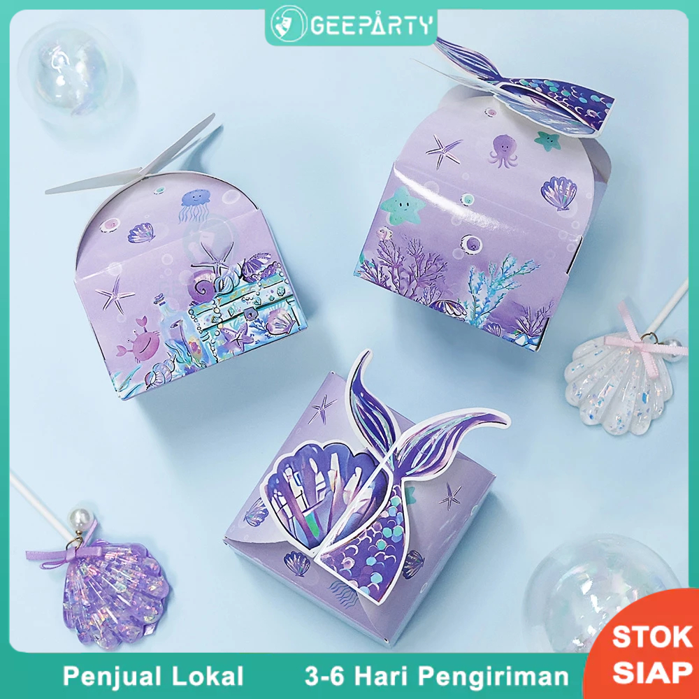 

6 Pcs Kotak Hadiah Permen Ekor Putri Duyung Untuk Dekorasi Pernikahan Ulang Tahun Pesta Putri Duyung