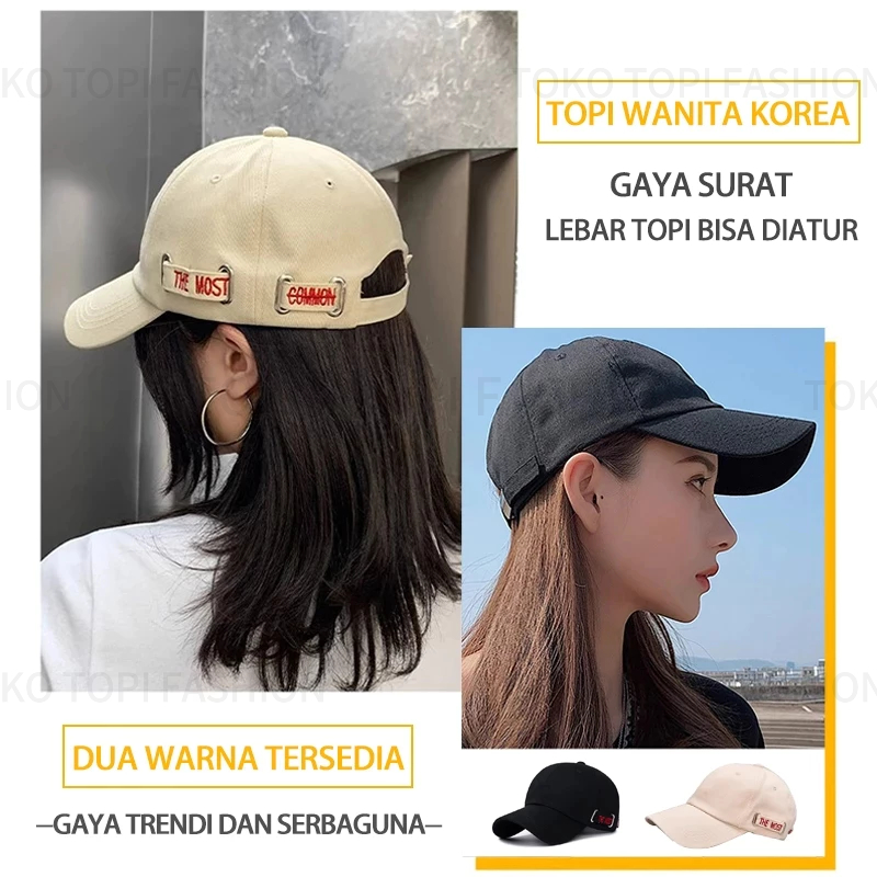 Topi baseball korea topi keren fashion topi sport wanita outdoor topi wanita hijab hitam topi lebar 
