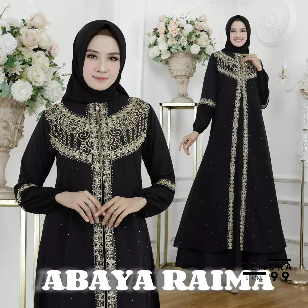 ABAYA RAIMA - Gamis Turkey, Gamis Wanita Terbaru, Gamis Muslim Minimalis, Gamis Abaya Elegan Jersey 