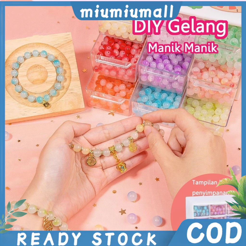 【Harga grosir 】DIY Gelang Set Manik Manik Kristal DIY Bracelet Gelang Set Aesthetic Mainan Anak Pere