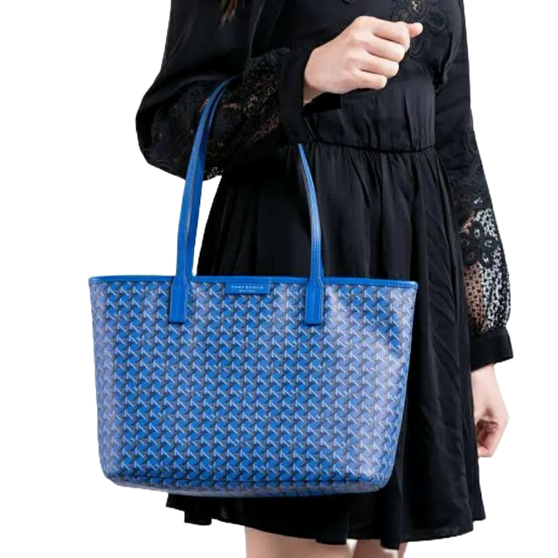 Tas Tory Burch Original Ever Ready Everready Biru Blue Tote Totebag Wanita Woman Cewek Branded Impor