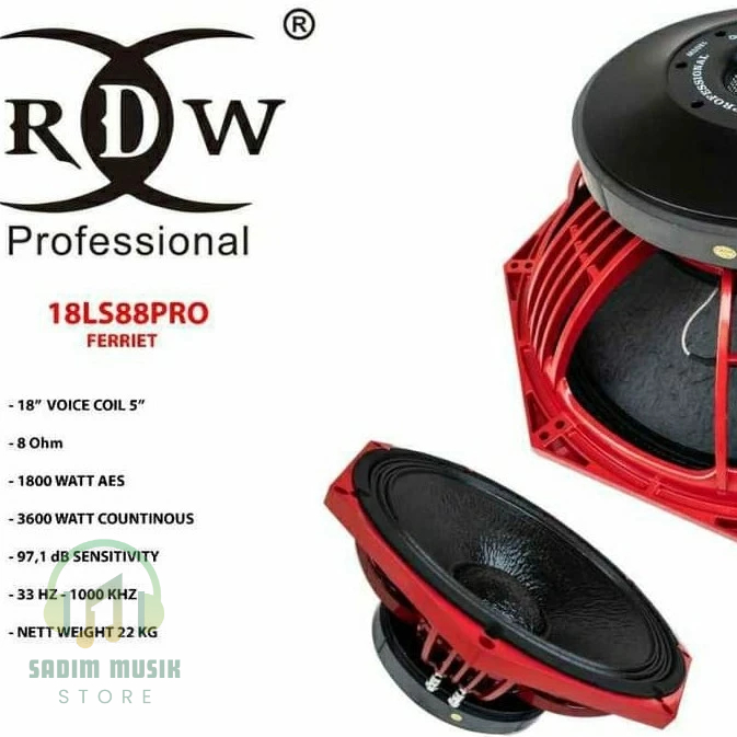 Speaker Subwoofer Rdw 18 Inch 18Ls88Pro Spul 5 Inch