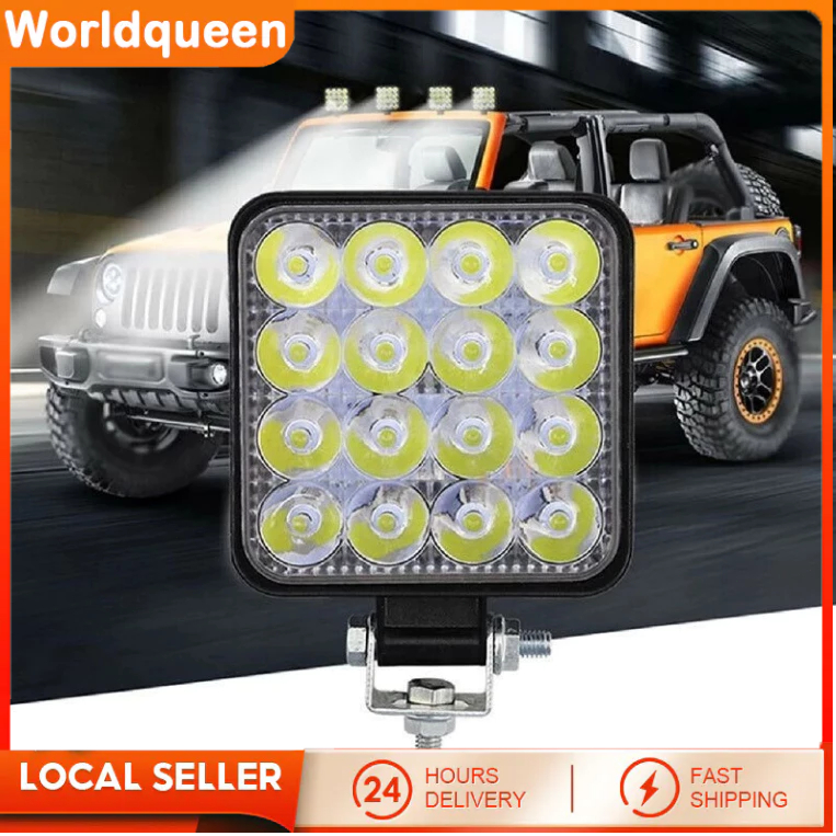 【COD】Worklight Lampu Tembak Sorot OFF-ROAD 48W 16 Titik LED 9-36V Tebal 6cm